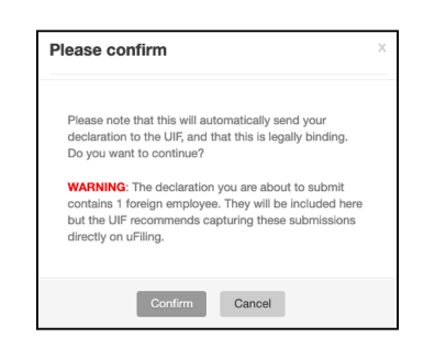 Example of notification for foreign employees